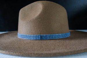 Blue Braided Leather Hat Band