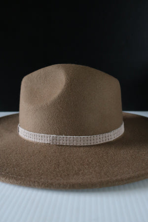 Taupe Braided Leather Hat Band